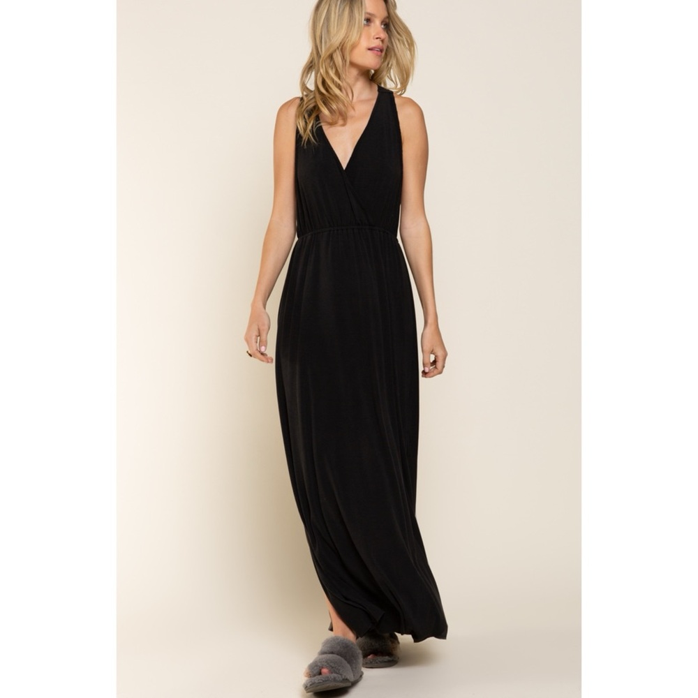 POL Black Casual Chic V Neck Elastic Waist Maxi Dress - Picture 5 of 7